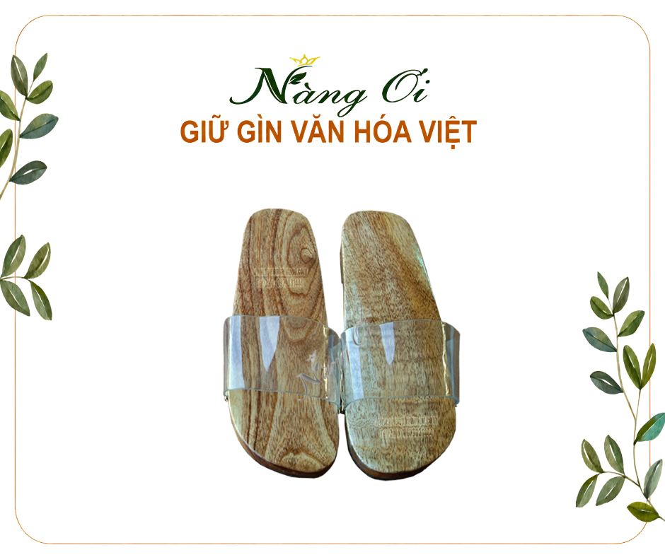 guốc gỗ quai trong có đủ size cho bố mẹ và bé
